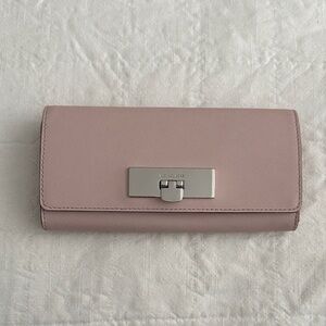 Michael Kors Soft Pink Wallet with Silver Clasp